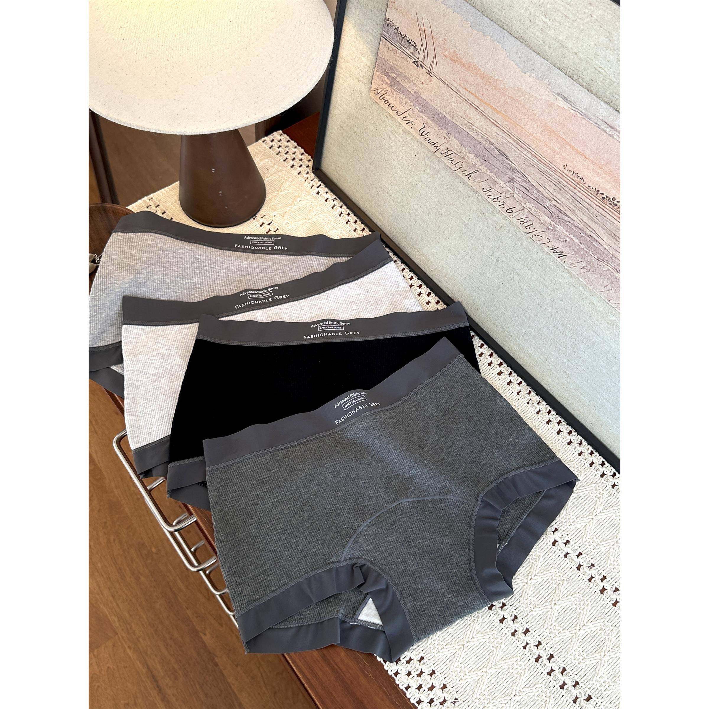 女士内裤2026新款灰黑系平角女加长裆纯棉中腰女平角包臀0123z,女士内衣/男士内衣/家居服,女三角裤,淘宝优惠券,粉丝福利购,淘宝优惠卷