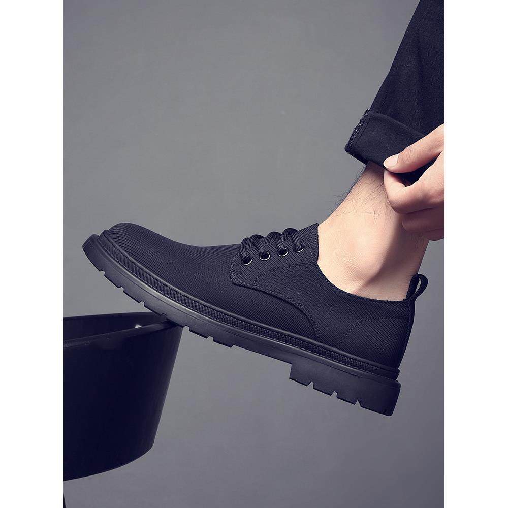 男鞋2026春夏新款高档布鞋黑色轻便透气潮流帆布鞋休闲商务0110r