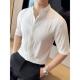 英伦风休闲帅气修身 新中式 短0130r 男夏季 新款 立领暗扣七分袖 衬衫