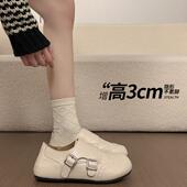 子百搭休闲鞋 春季 0127z 2026新款 皮带扣厚底包鞋 内增高勃肯鞋 女款