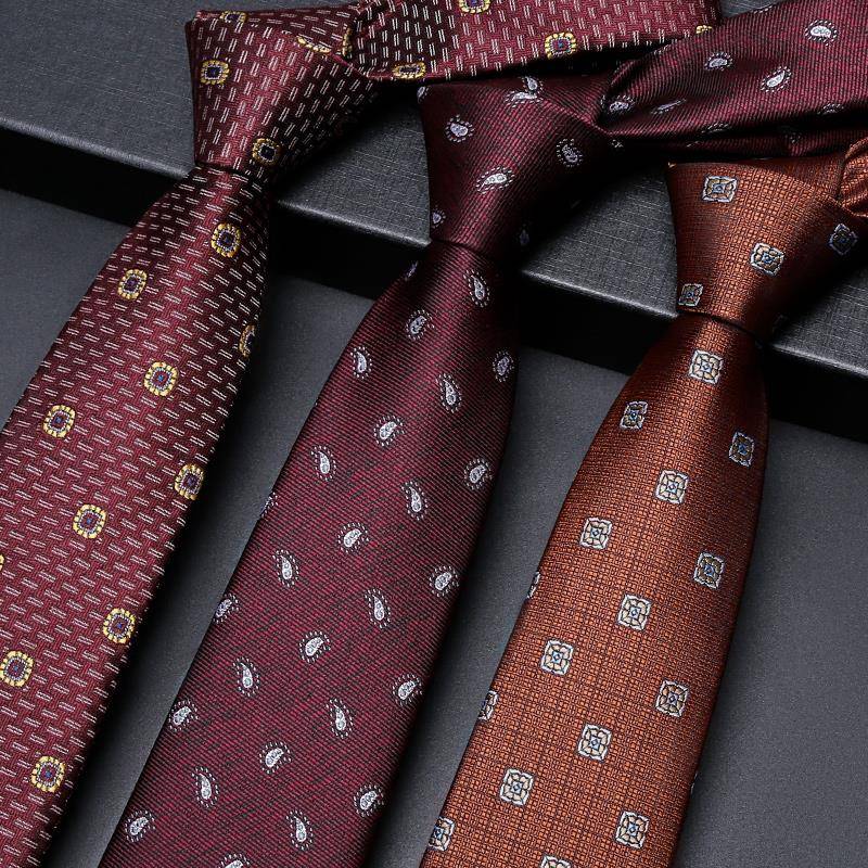 宽版领带男手打橙色新郎结婚酒红色轻奢婚礼正装商务1120z