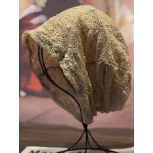 2026春新款透气绒帽女式蕾丝露脸包头帽小头巾帽遮盖白发1231w