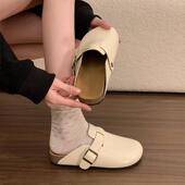 女2026新款 春季 厚底包头勃肯鞋 丑萌懒人一脚蹬外穿穆勒半拖0127z
