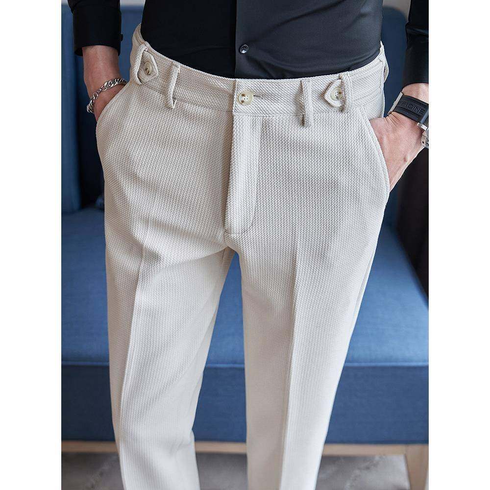 灯芯绒西装裤男士2026新款高端商务裤春季厚直筒休闲裤0118r,男装,西裤,淘宝优惠券,粉丝福利购,淘宝优惠卷