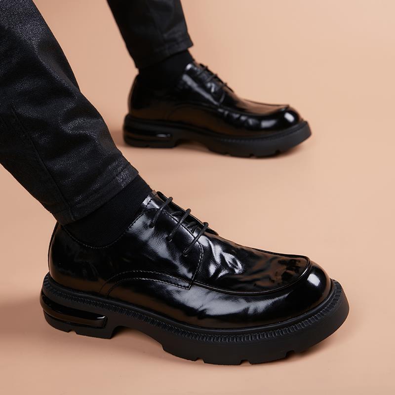男士高端商务正装皮鞋男款英伦风厚底内增高休闲男鞋德比鞋1030r