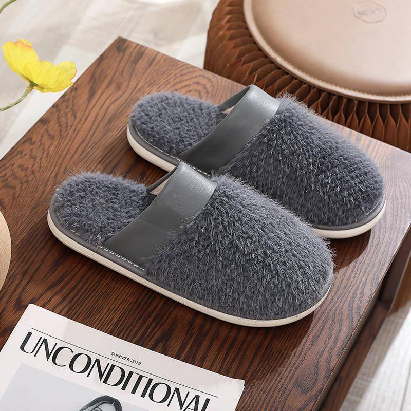 秋冬新款仿毛绒保暖棉拖鞋男女居家室内防滑软底静音1004z