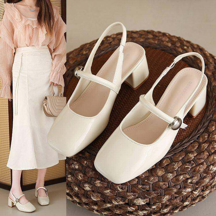 包头鞋女2026年春新款法式温柔配裙子粗跟高跟玛丽珍鞋0125w,女鞋,浅口单鞋,淘宝优惠券,粉丝福利购,淘宝优惠卷