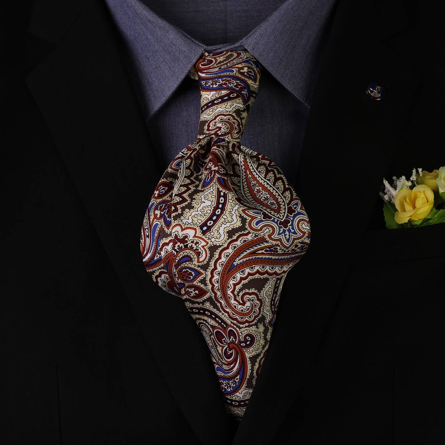 10CM红色腰果手打领带西装商务休闲宽版新郎结婚1125w