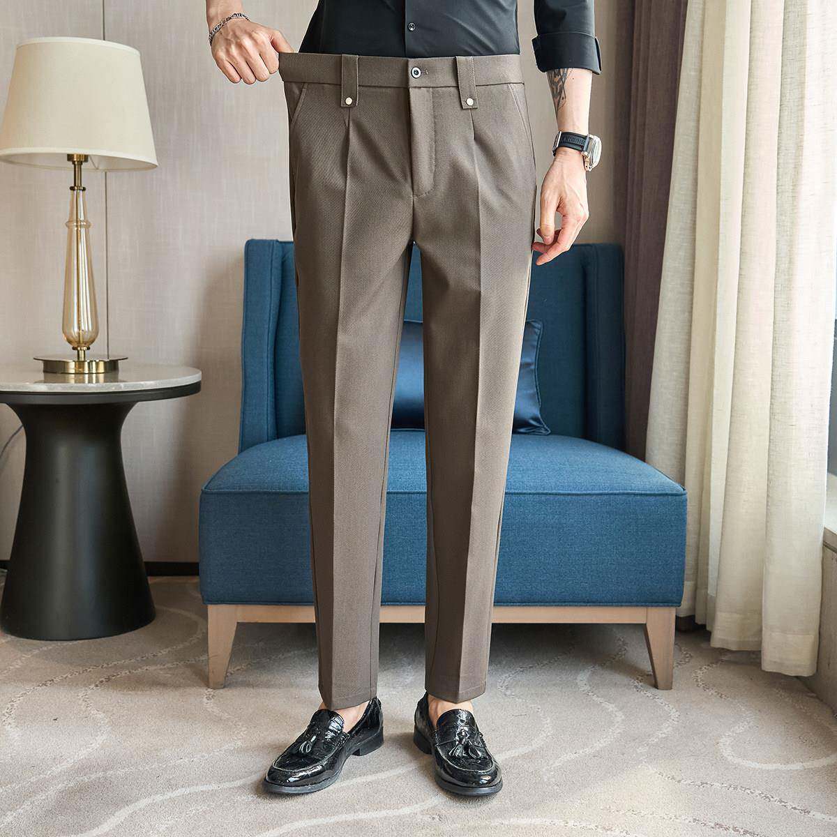 春季商务九分西裤男感时尚大气百搭潮流弹修身小脚英伦风西0227u