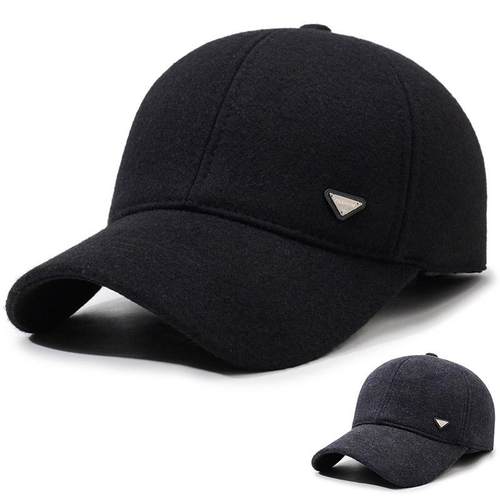 新款帽子男冬季中年男士帽子加厚保暖护耳棒球帽中老年户外1217r