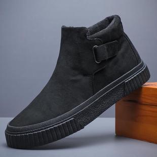 高帮靴翻毛布鞋 鞋 绒面加绒保暖潮流休闲马丁靴1226z 男士 秋冬新款
