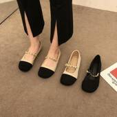 浅口单鞋 软底芭蕾舞平0128w 配裙子豆豆鞋 女2026新款 百搭玛丽珍鞋