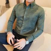 潮0130r 新款 衬衫 厚款 修身 男春季 韩版 寸衫 商务休闲长袖 时尚