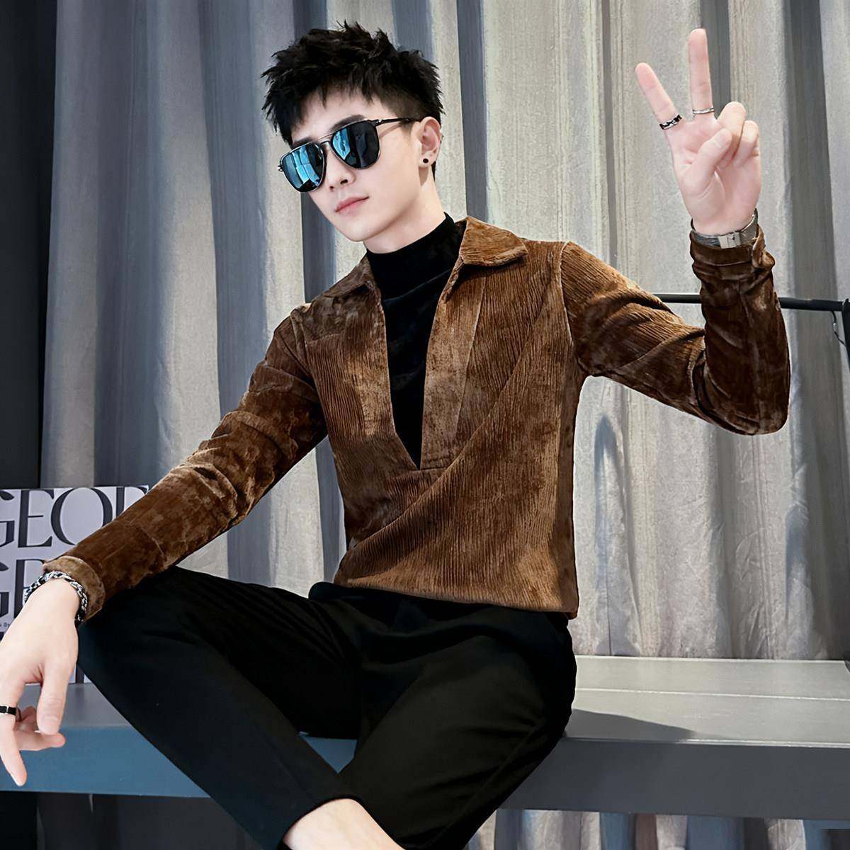 痞帅t恤男长袖假拼接上衣2026新款秋冬感内搭打底衫0120k,男装,T恤,淘宝优惠券,粉丝福利购,淘宝优惠卷