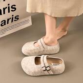 春季 百搭一脚蹬包头0127z 丑萌大头鞋 内增高勃肯鞋 女外穿2026新款