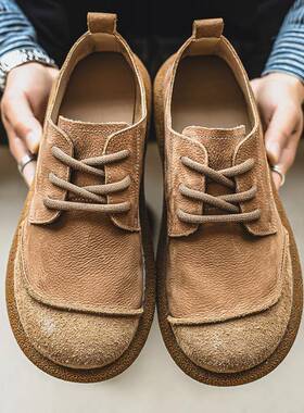 休闲男鞋子2025新款冬季大头鞋透气防滑软底皮鞋男款1103r