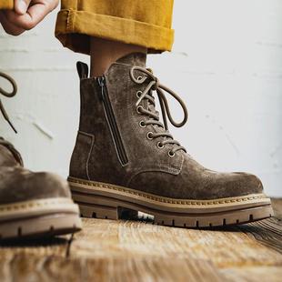 秋冬马丁靴男覆古高帮鞋 1226z 英伦风潮流短靴子中帮透气休闲工装
