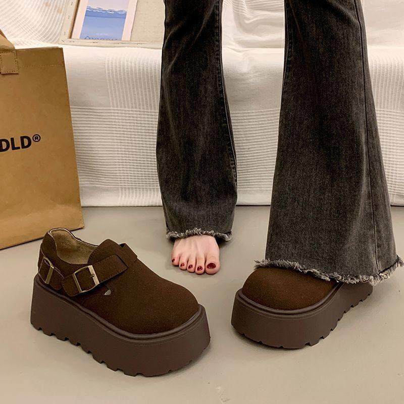 2026年新款春秋松糕厚底勃肯鞋女鞋靴加绒乐福鞋毛毛棉鞋女0115w,女鞋,勃肯鞋/软木鞋,淘宝优惠券,粉丝福利购,淘宝优惠卷