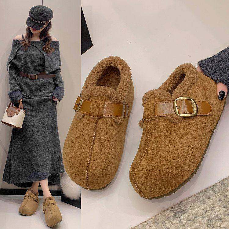 勃肯鞋女春秋加绒2026新款厚底内增高一脚蹬毛毛棉鞋保暖靴0115w,女鞋,勃肯鞋/软木鞋,淘宝优惠券,粉丝福利购,淘宝优惠卷