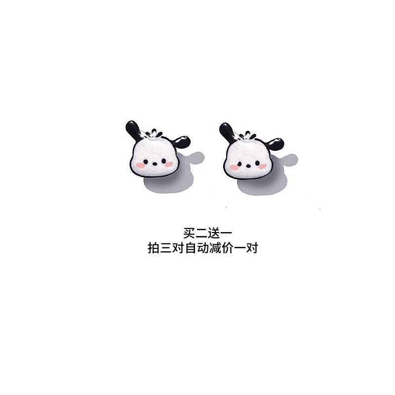 甜美软萌纯银针可爱帕恰狗耳钉