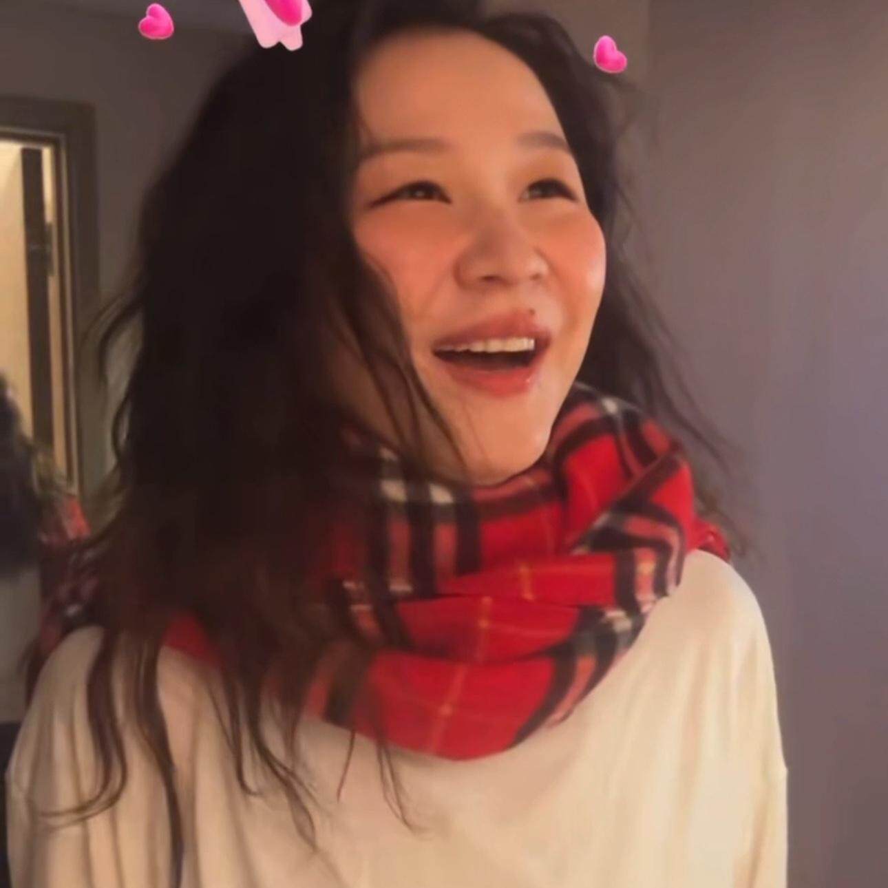 金靖张婧仪同款红色围巾经典格子羊绒高级感女款2025高档新年礼物