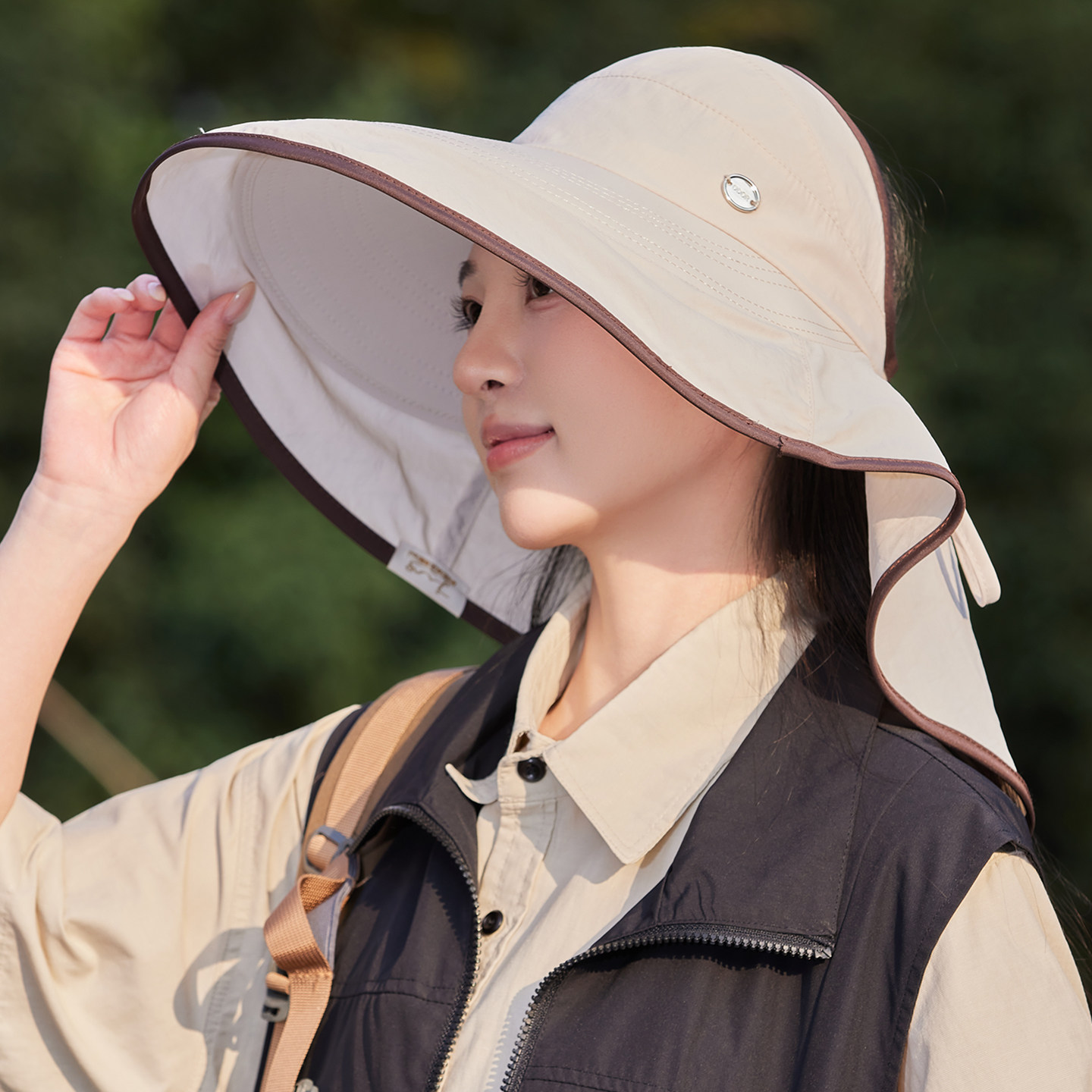 全方位防晒帽夏季帽子女款2026新款户外骑行遮阳帽防紫外线空顶帽