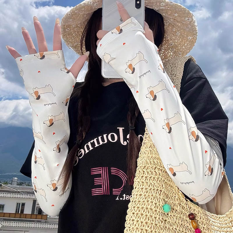 可爱冰丝防晒袖套女夏季防紫外线
