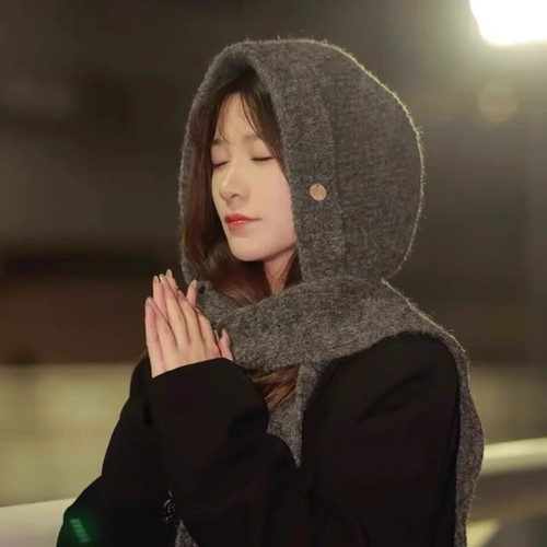 2025新款韩版巴拉克拉法帽披肩女