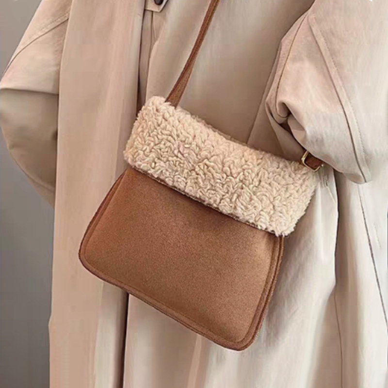 包包秋冬羊羔毛斜挎包