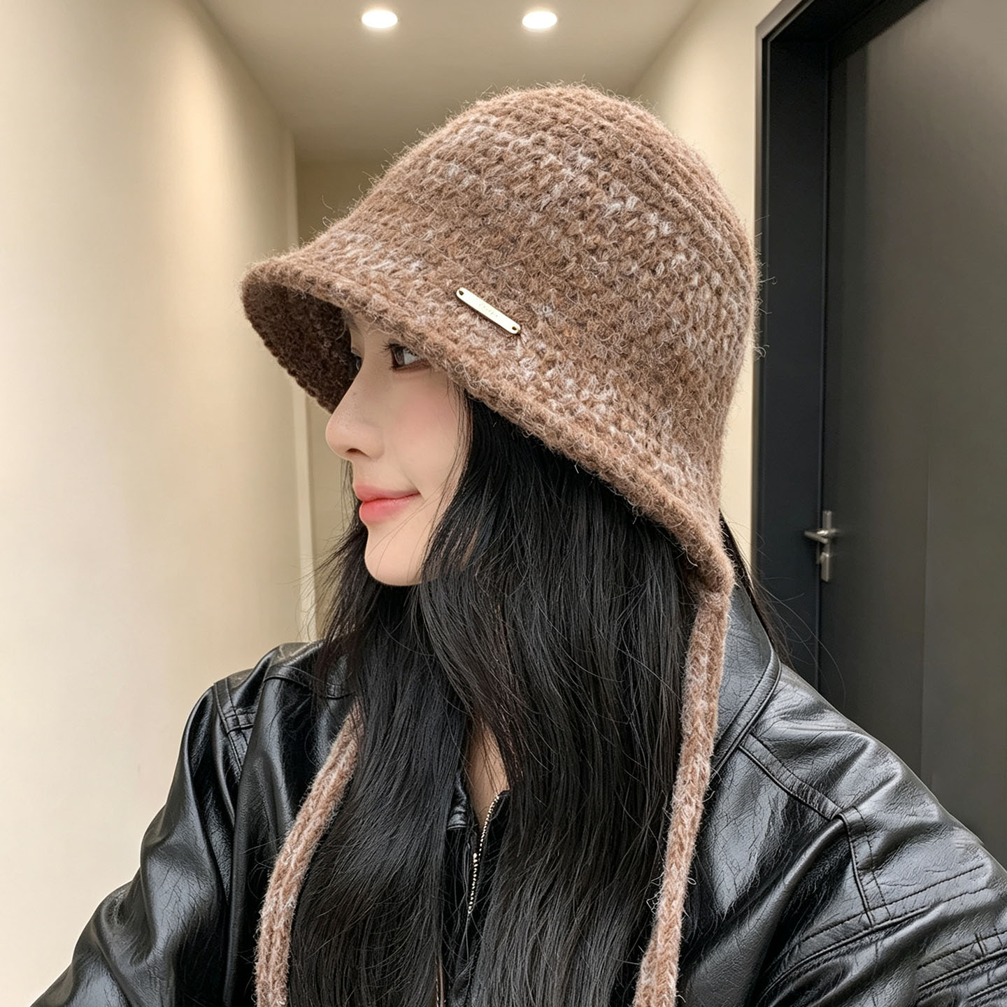 韩版针织宽檐保暖显脸小渔夫帽女