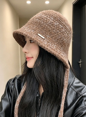 韩版针织宽檐保暖显脸小渔夫帽女