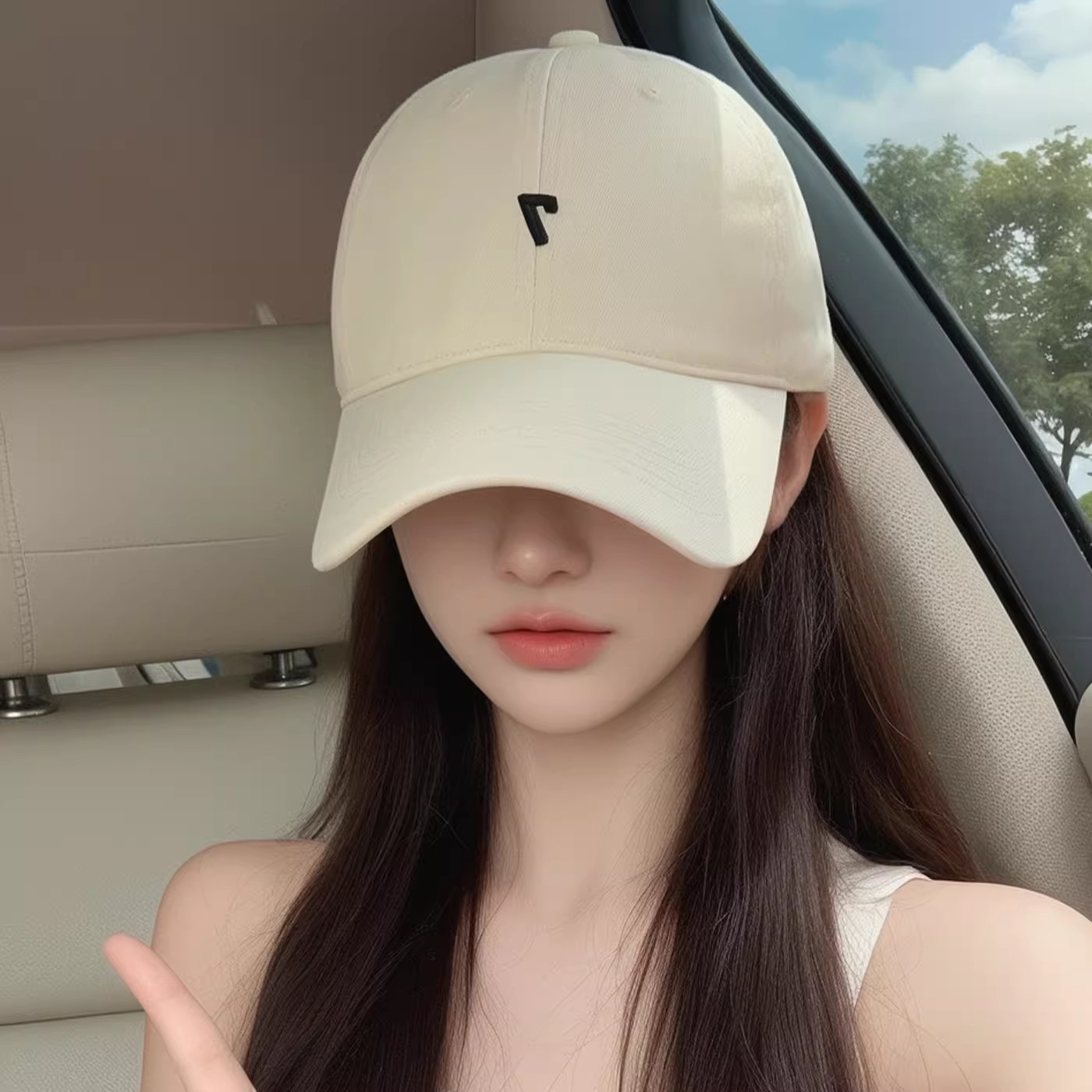 日系设计师联名款大头围鸭舌帽子女简约纯色宽檐遮阳帽百搭棒球帽