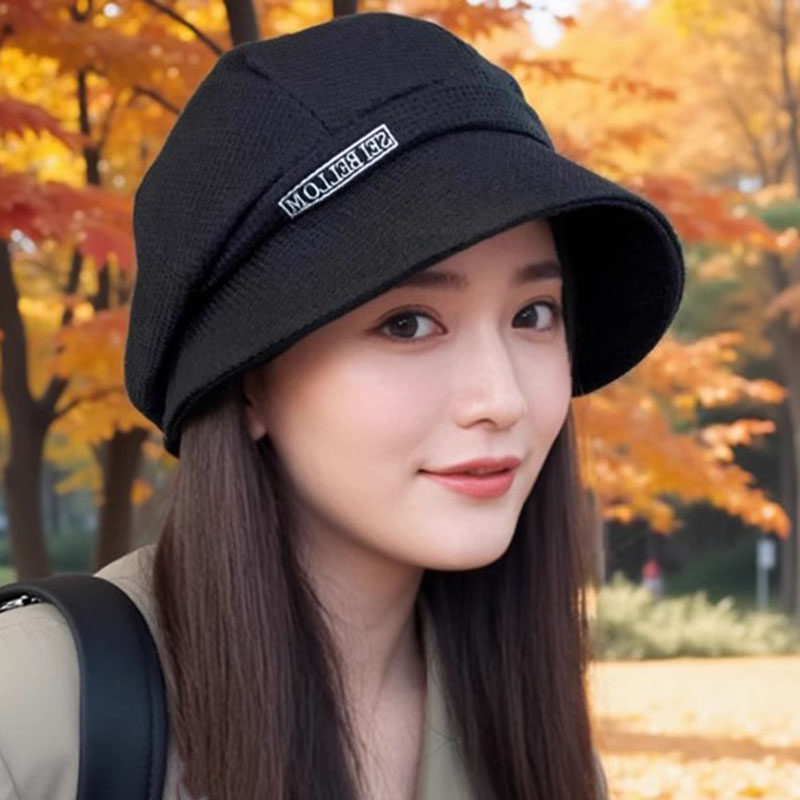灯芯绒皱褶堆堆帽秋冬季帽子女款2026新款渔夫帽显脸小百搭贝雷帽
