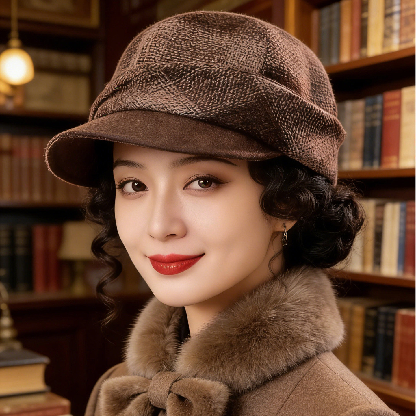 2025新款韩版羊毛格纹八角帽子女秋冬季保暖百搭显脸小画家贝雷帽