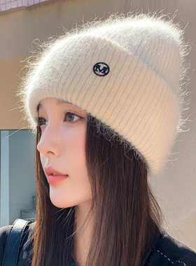 冬季加厚保暖护耳针织帽女显脸小
