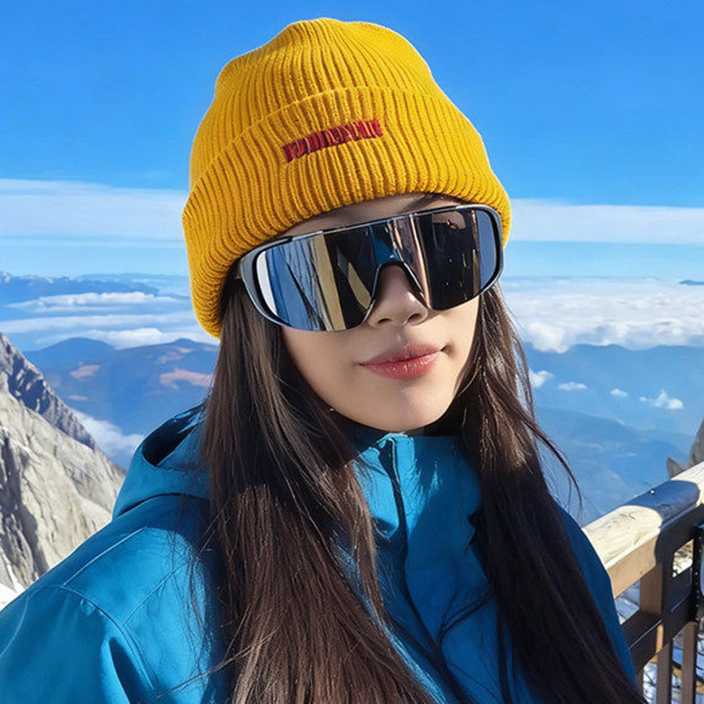 秋季川西旅游保暖针织堆堆帽女款图片