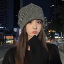 百搭包头帽显脸小防寒护耳针织毛线帽 时尚 2025新款 堆堆帽子女韩版