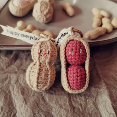 好事花生毛线手工编织挂件胸针