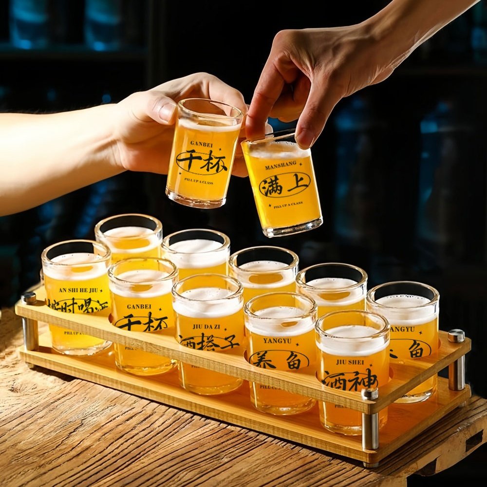 二两白酒杯套装加厚创意风家用小酒杯一口杯烈酒杯啤酒玻璃杯酒具,餐饮具,白酒杯,淘宝优惠券,粉丝福利购,淘宝优惠卷