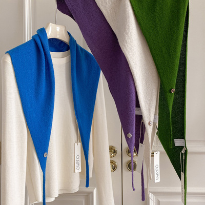 韩系针织三角巾披肩外搭保暖围脖