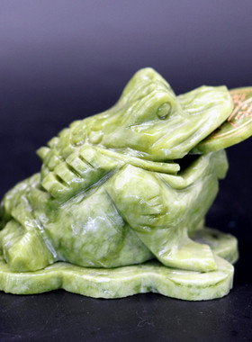 玉石金蟾摆件招财生意开业礼品