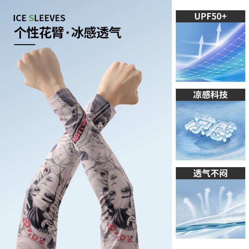 【南极人】薄款防晒冰袖男夏季透气不闷汗高弹贴合袖套肘部防护用