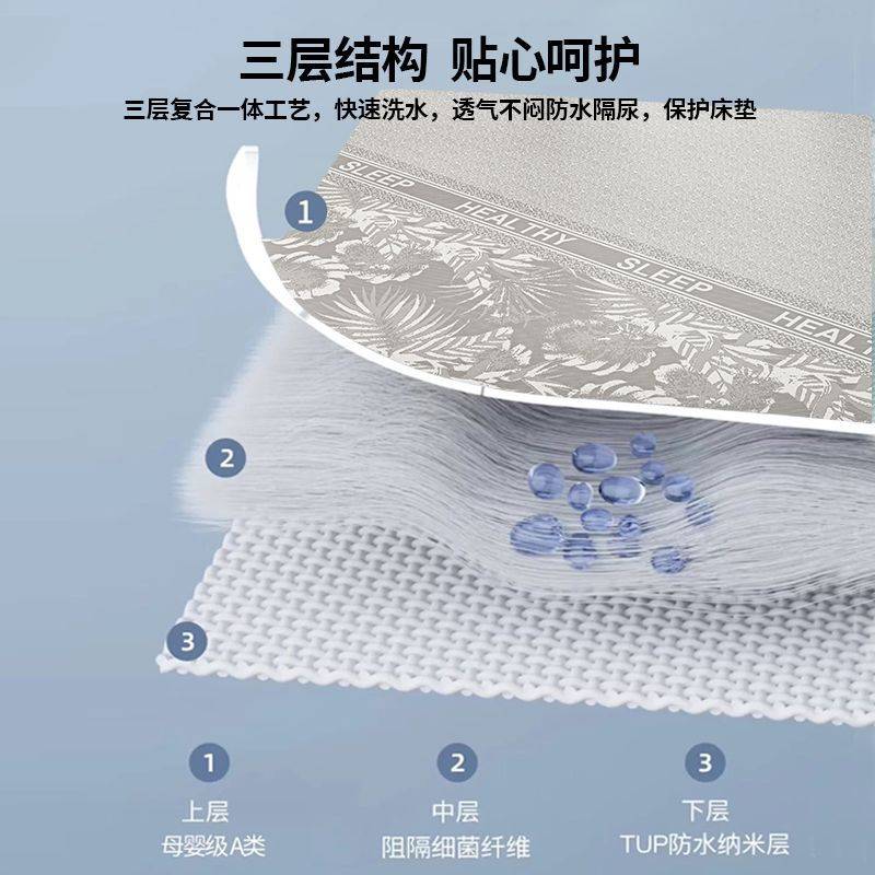 南极人A类母婴冰丝凉席 夏季裸睡透气床单家用防滑可机洗软席套装