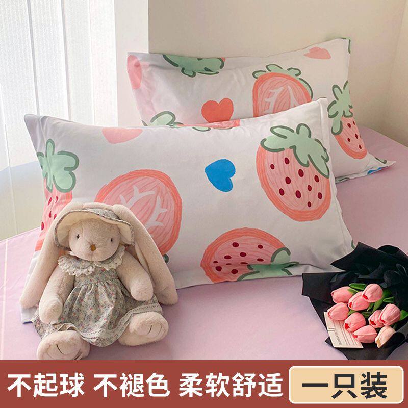 南极人水洗棉枕套夏季枕头套48x74一只一对装家用学生宿舍单人