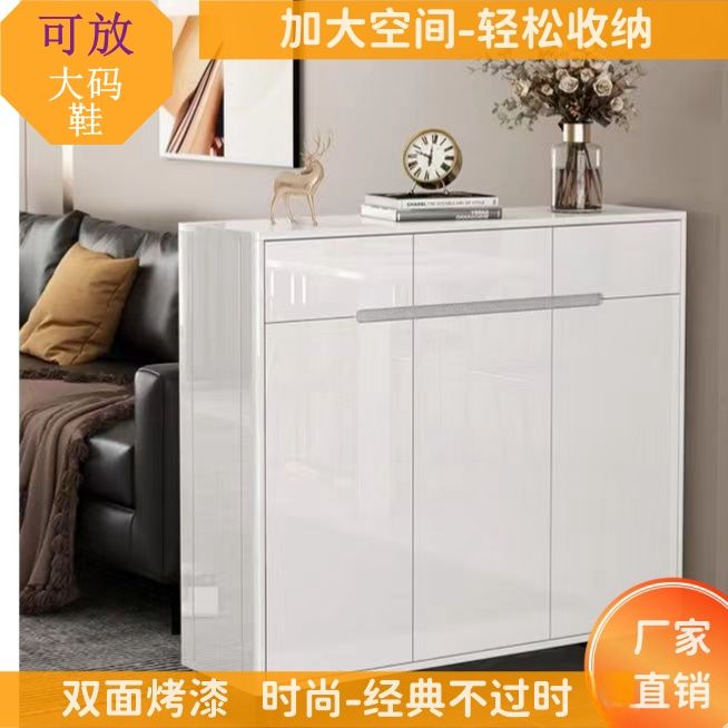 鞋柜钢琴烤漆玄关柜双面进门口入户门隔断柜简约现代大容量
