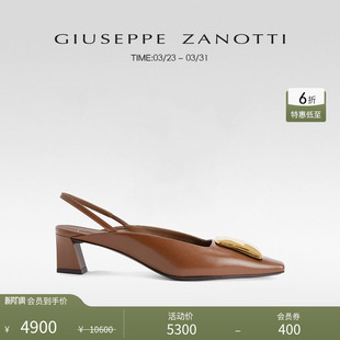 GZ女士时尚 Zanotti Giuseppe 金属饰件中跟穆勒凉鞋 臻选特惠