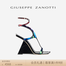 女鞋 彩色漆皮坡跟凉鞋 ZanottiGZ女士时尚 Giuseppe