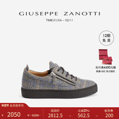 礼物 Giuseppe ZanottiGZ男士 方格棉布低帮运动鞋 板鞋