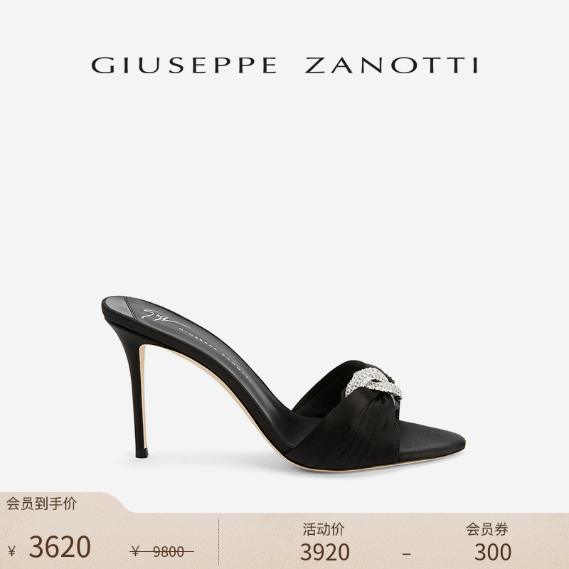 [臻选特惠]Giuseppe Zanotti GZ女士露趾水钻高跟鞋