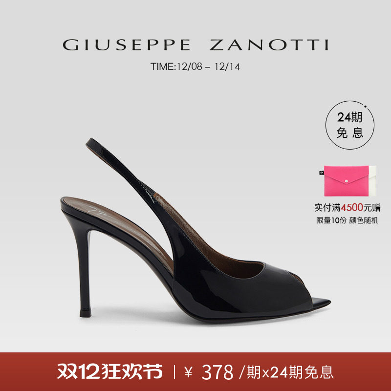 Giuseppe ZanottiGZ女士FW25秋冬新品露趾尖头细高跟凉鞋